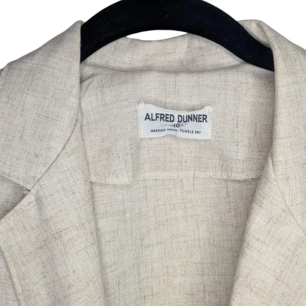 Women's Alfred Dunner Linen Blend Cream Beige Blazer, Size 10
